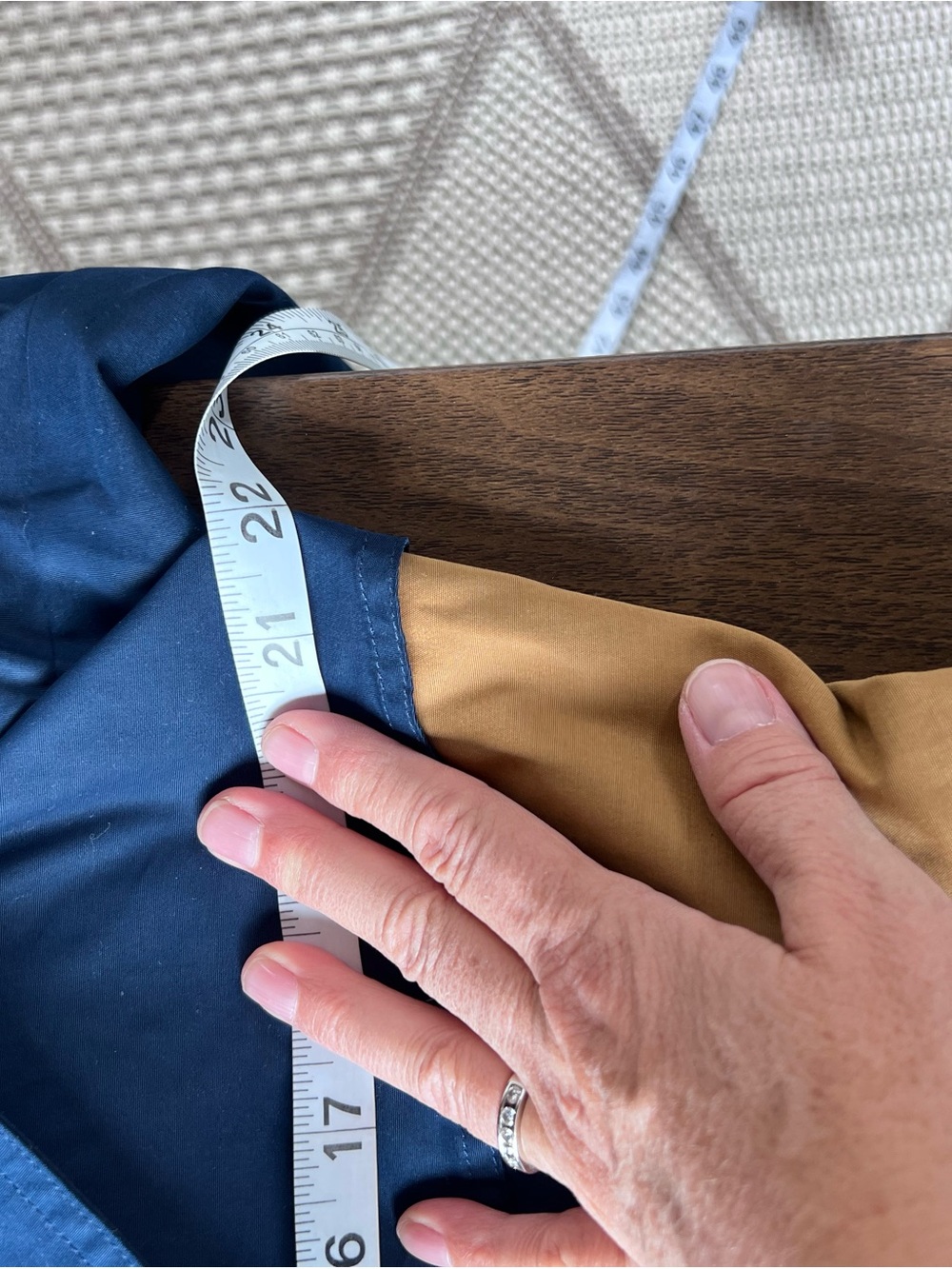 LA LIGNE X TARGET Side Stripe Navy and Tan Trench Coat - Classic Belted Coat XL - Picture 10 of 12